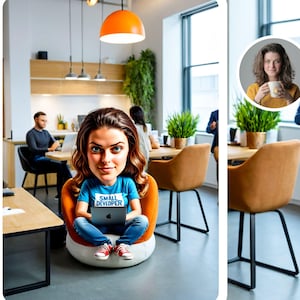 Programmer Gift, Caricature Portrait from Photo,  gift for coder, software engineer gift, web designer gift