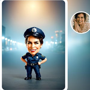Police Gift, Personalized Police Officer Cartoon Portrait, Custom Police Caricature Drawing from Photo, police officer gift, Gift for Police