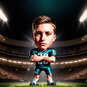 Custom Football Player Portrait, personalized Football Caricature, Gift for Football Player, football gift, custom caricature from photo