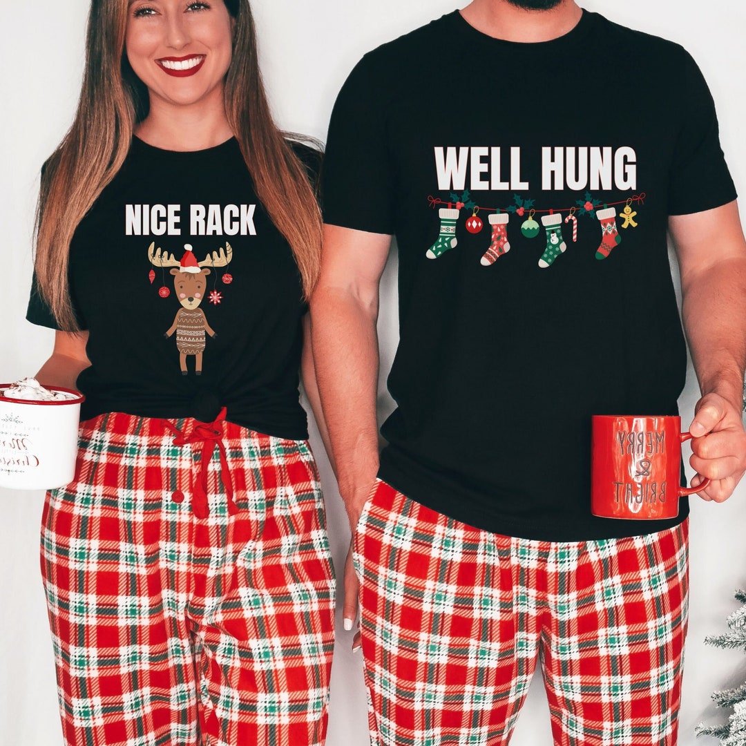 Funny Couples Pajamas for Christmas, Couples Christmas Pjs, Couples Couple Christmas Pajamas