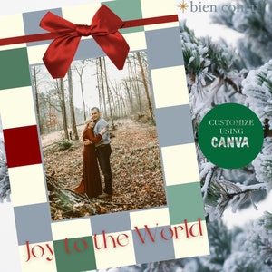 Printable Christmas Card Template, 5x7 Christmas Card, Modern Christmas ...