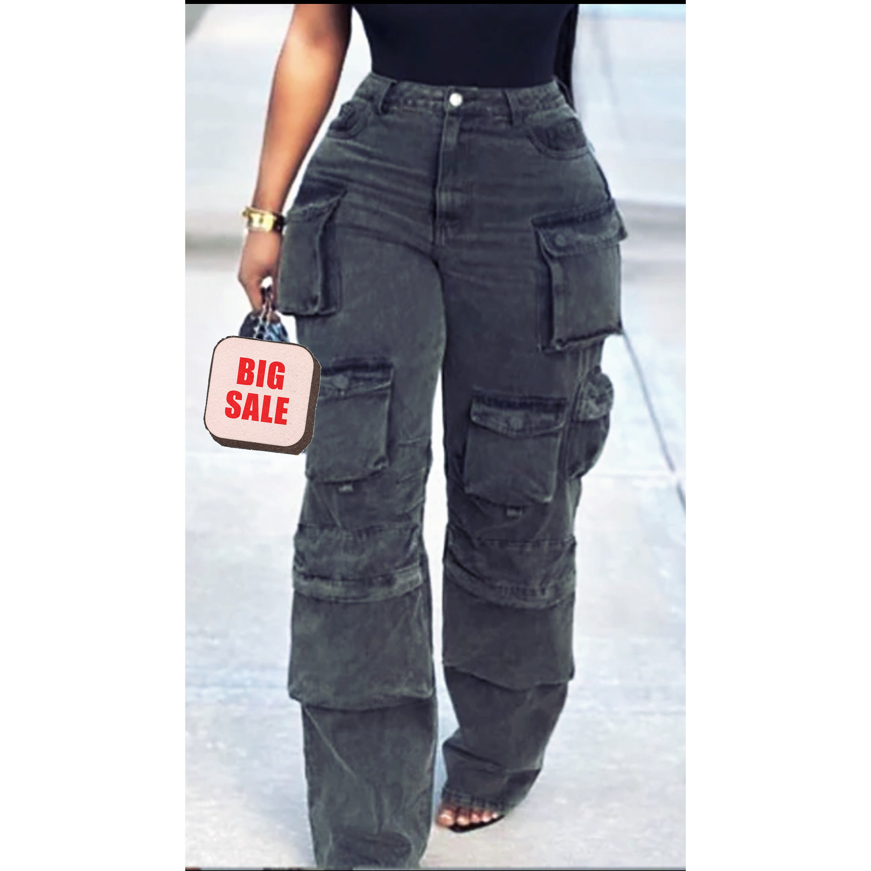 Cargo denim pocket Pants