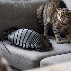 Leather Isopod Sling Bag PDF Pattern: Giant Bathynomus Design (SVG, DXF)