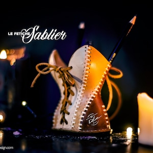Le Fétiche Sablier Pattern - Leather Pencil Cup Holder Template - Pen Organizer DIY PDF Download