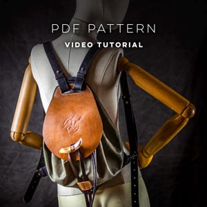 Ole Sack Leather Sling Backpack Pattern, Medieval Pouch, Old Style Purse, Convertible Rustic Design - DIY PDF Download
