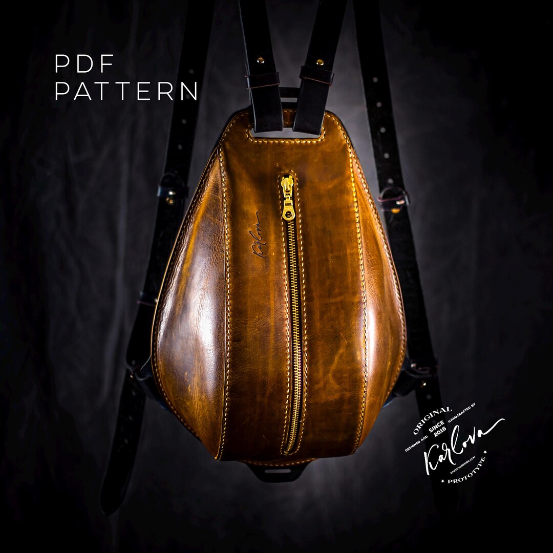 Gas Sling Leather Bag Pattern - Convertible Backpack Template - Chest ...