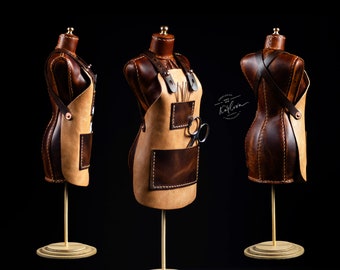 Mini 7&quot; Apron PDF + SVG Pattern for Mini Leather Dress Form. Leather craft DIY Template and Video Tutorial