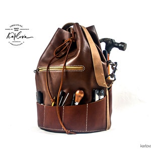 Situla Leather Tool Bag Pattern - Utility Bucket Template, PDF Download image 6