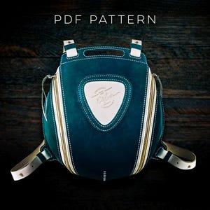Cumulus Leather Backpack Pattern - Very Stylish Vintage Looking Women&#39;s Retro Backpack Design for Leathercraft. DIY PDF Download