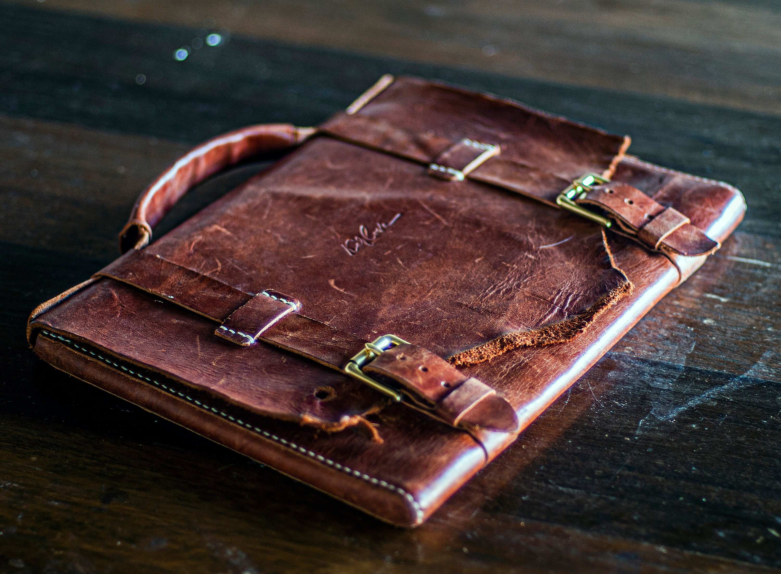 Slim Briefcase Pattern (fits 12” Ipad), Leather Satchel Template ...