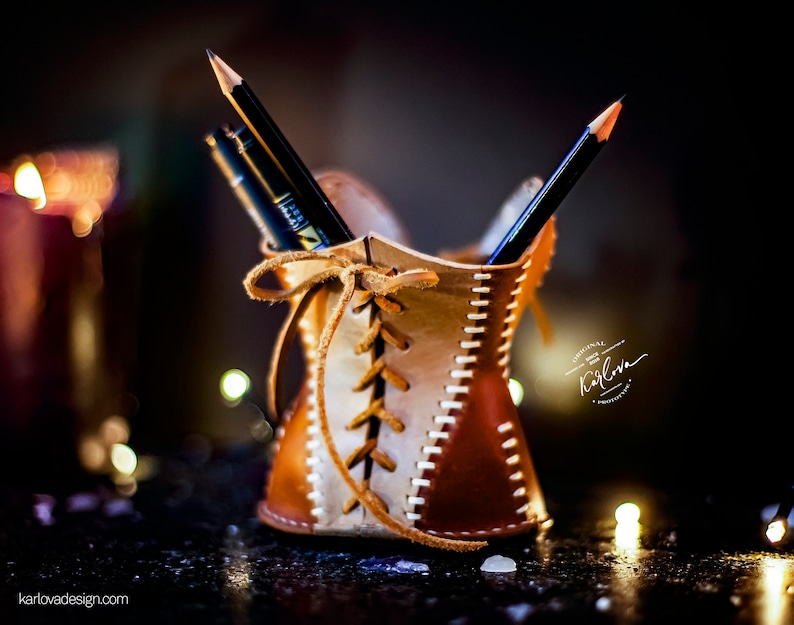 Le Fétiche Sablier Pattern - Leather Pencil Cup Holder Template - Pen Organizer DIY PDF Download