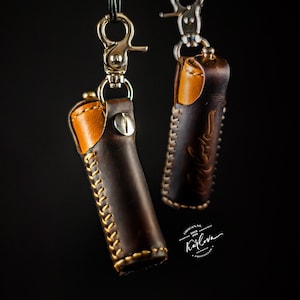 Leather Toothpick Case Pattern - Needle Case Keychain DIY Template and Video Tutorial - PDF Download