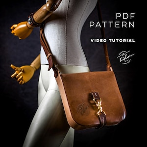 ContourMSG Pattern - Minimalist Leather Crossbody Messenger Bag Template And Tutorial. PDF Download