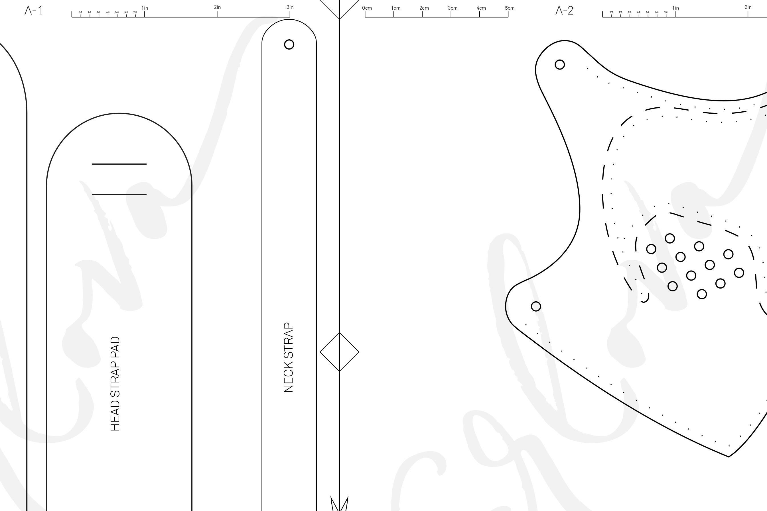 Leather Skull Biker Mask Pattern, Leather Craft Template, DIY PDF ...
