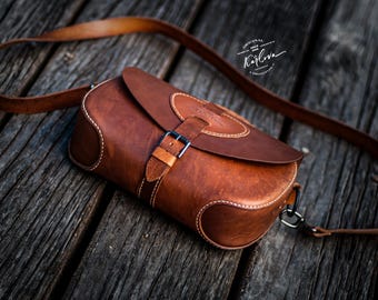 Whiskey Leather Saddle Bag Pattern: Crossbody Purse Template (DIY PDF Download)