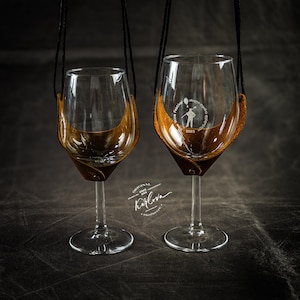 Leather Wine Glass Holder Necklace Pattern: Hands-Free Carrier (PDF, SVG, DXF)