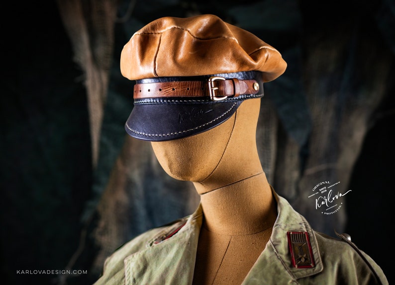 Leather Military Captain Cap PDF Pattern with Video Tutorial image 7