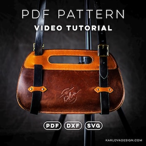 Bacchus Ladies&#39; Purse - Shoulder Bag - Handbag Tote Template - Leather Craft PDF Pattern Download and Video Tutorial. SVG and DXF Included.