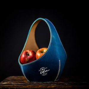 Modèle PDF de panier en cuir Manzana à télécharger - Modèle d'artisanat du cuir - Travail du cuir à faire soi-même pour une couture à la main - Tutoriel vidéo