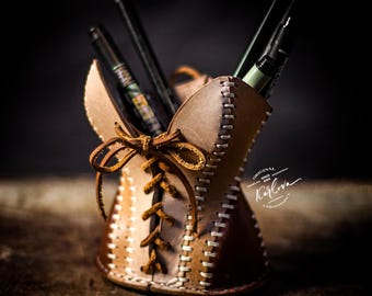 Leather Corset Pencil Cup PDF Pattern: Le Fetiche Sablier (Digital Download)