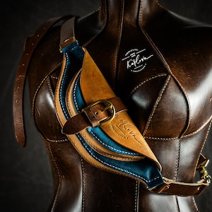 Mini Fanny Pack Leather Craft Pattern, Template DIY PDF Download with Video Tutorial, .svg and .dxf included.