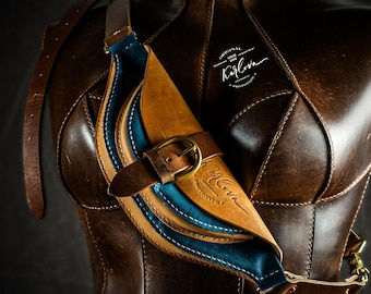 Mini Fanny Pack Leather Craft Pattern, Template DIY PDF Download with Video Tutorial, .svg and .dxf included.