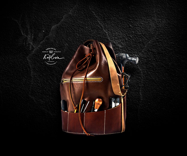 Situla Leather Tool Bag Pattern - Utility Bucket Template, PDF Download image 1
