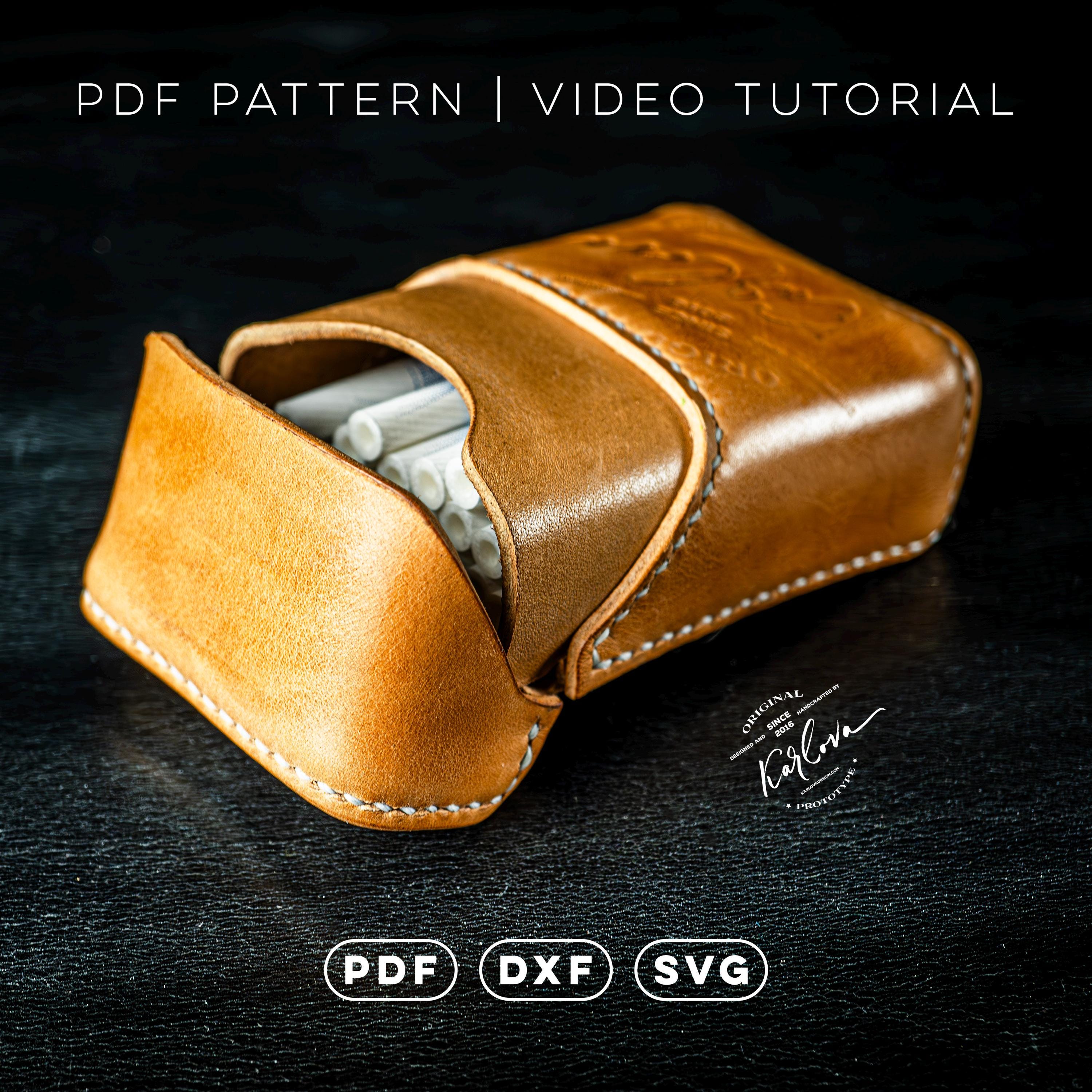 how to make a leather cigarette case Leather Cigarette/card Case PDF Pattern: With Video Tutorial (SVG, DXF)