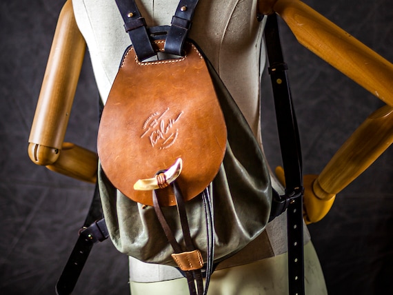 medieval old leather bag