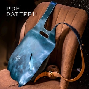 82 Leather Backpack Pattern - Minimalistic Bag Template - DIY PDF Download
