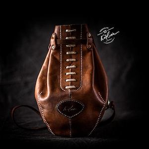 Patroon leren rugbytas: voetbal, boksrugzaksjabloon, doe-het-zelf-pdf-download