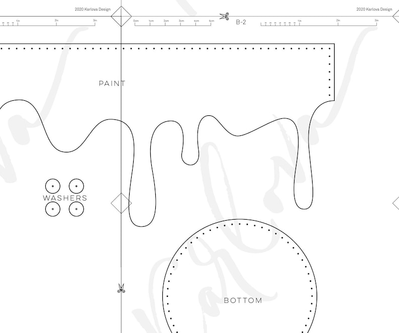 Pot de peinture en cuir Patron PDF : organiseur de bureau, pot à crayons (SVG, DXF) image 2