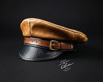 Leather Military Captain Cap PDF Pattern with Video Tutorial