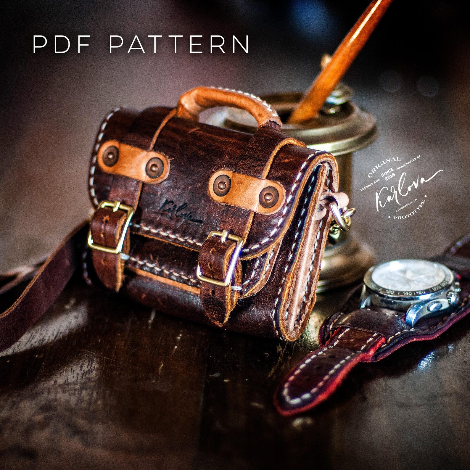 Tiny Card Briefcase Pattern, Cute Leather Craft Template, DIY PDF ...