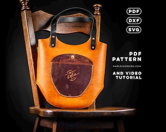 Bolso de mano Curvy: descarga de patrón en PDF de cuero con videotutorial. ¡SVG y DXF incluidos!