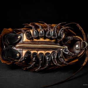Leather Isopod Sling PDF Pattern with SVG file. Giant Deep Sea Bathynomus Bag Template Download (with video tutorial)