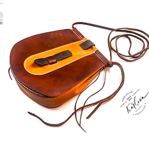 Luna Pattern - Small Leather Bag With A String - Crossbody, Purse - Leather Craft Tutorial. Printable PDF Download