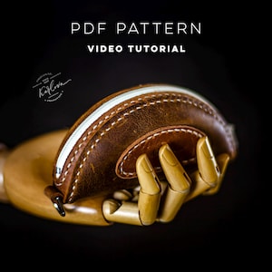 Mini Zippered Case La Empanada Pattern and Video Tutorial, Leather Template, DIY PDF Download