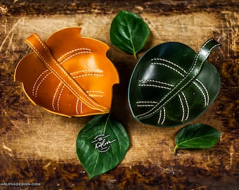 Leather Leaf Trays Pattern Pack - Trinket Tablett Valet Catchall Template - Lederarbeiten DIY-Anleitung und PDF-Download