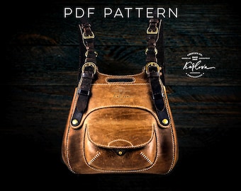 Hybrid Leather Backpack Pattern, Leather Craft Bag Template, DIY Purse PDF Download