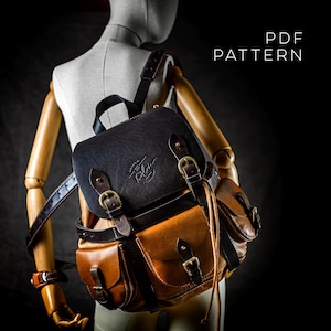 Rambler Leather Rucksack Pattern, Backpack Template, Weekender Travel Bag, Leatherworking PDF Download