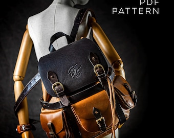 Rambler Leather Rucksack Pattern, Backpack Template, Weekender Travel Bag, Leatherworking PDF Download