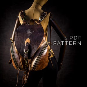 Tiflis Rucksack Schnittmuster - DIY Ledertasche Template - Lederarbeit PDF Download