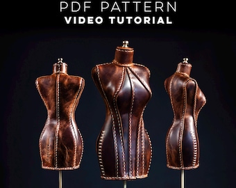 Mini Leather Dress Form Pattern: Decorative Mannequin Template (PDF + SVG)