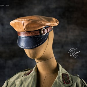 Leather Military Captain Cap PDF Pattern with Video Tutorial image 8