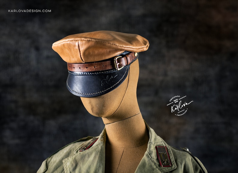 Leather Military Captain Cap PDF Pattern with Video Tutorial image 8