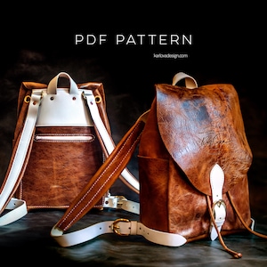 Marina’s Leather Backpack Pattern, Template, DIY PDF Download