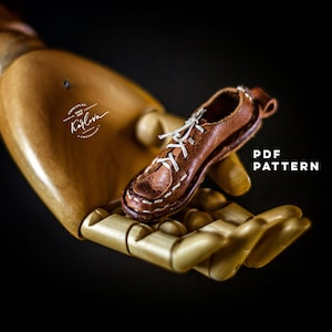 Leather Boot Keyring Pattern, Mini Tiny Shoe Key Fob Leathercraft Template PDF Download