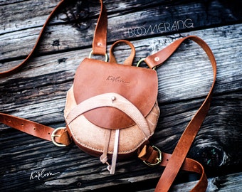 Boomerang Tiny Leather Backpack Pattern, DIY PDF Download