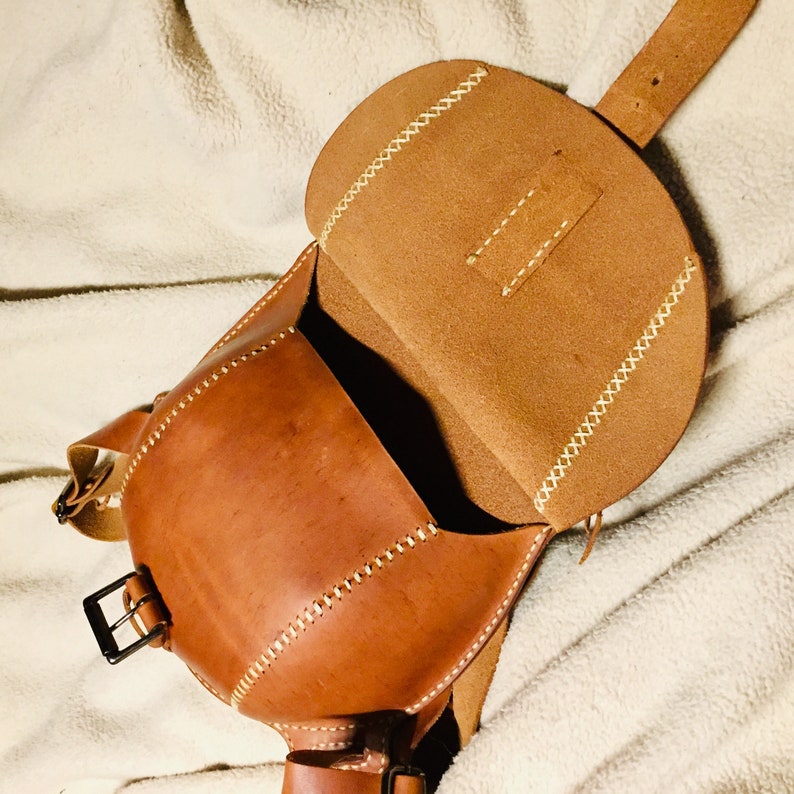 Small Round Backpack Limulus (Horseshoe Crab) Leather Craft PDF Bag Pattern by Karlova Design, Printable Leatherwork Template for Hand Stitching